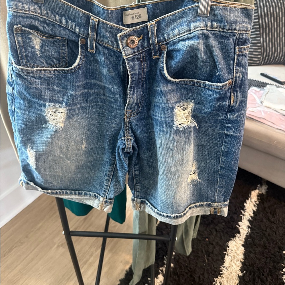 Gap Blue Ripped Denim Shorts